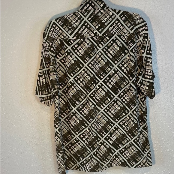 Vintage Gabicci Geometric Print Short Sleeve Button-Up Shirt – Size M - Picture 8 of 12